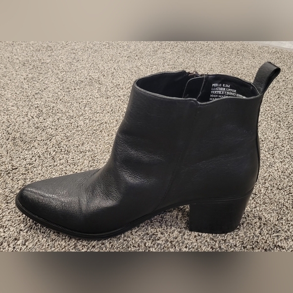 Steve Madden Peele Ankle Boots Womens Size 8.5 Black Leather Casual Zip - Picture 9 of 12